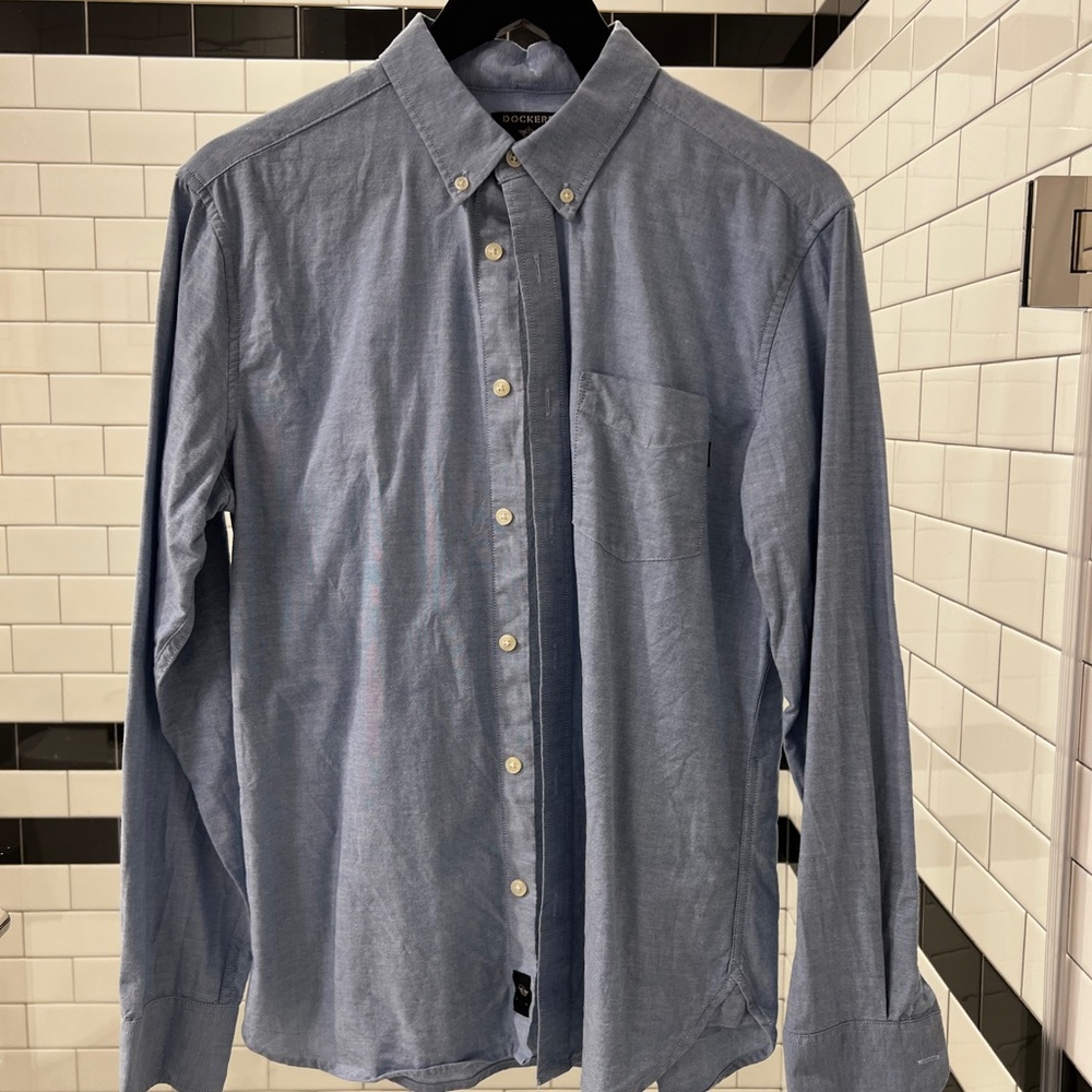 Dockers Blue Casual Button Down Shirt